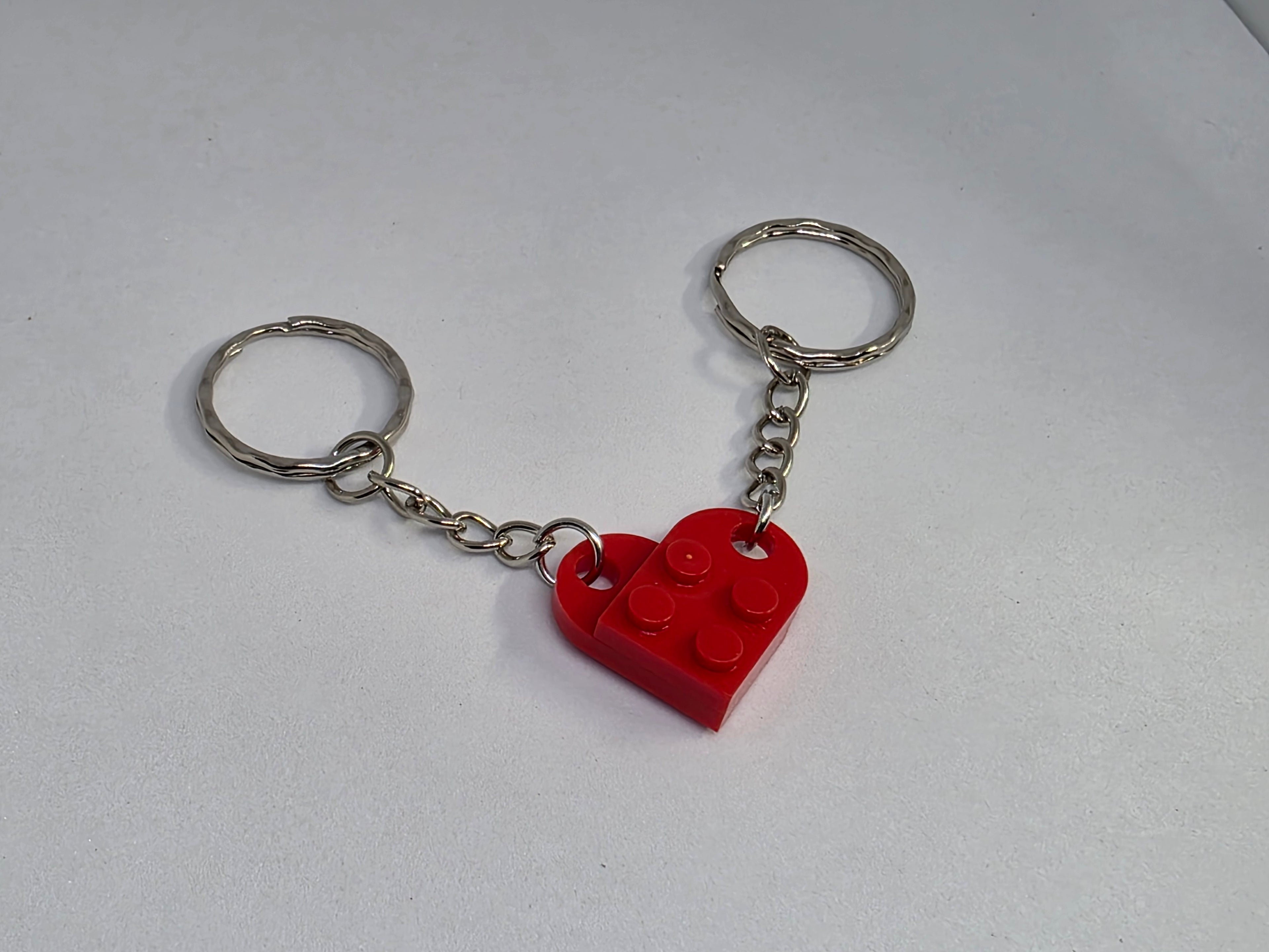LEGO Compatible Brick Love Heart Keyring